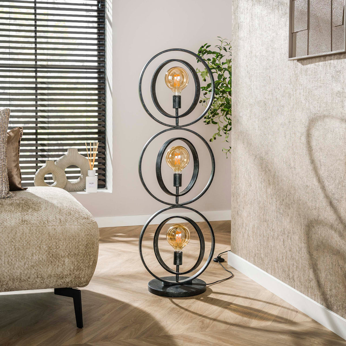 Floor lamp Turn Around anthracite - 3-light, 124 cm high