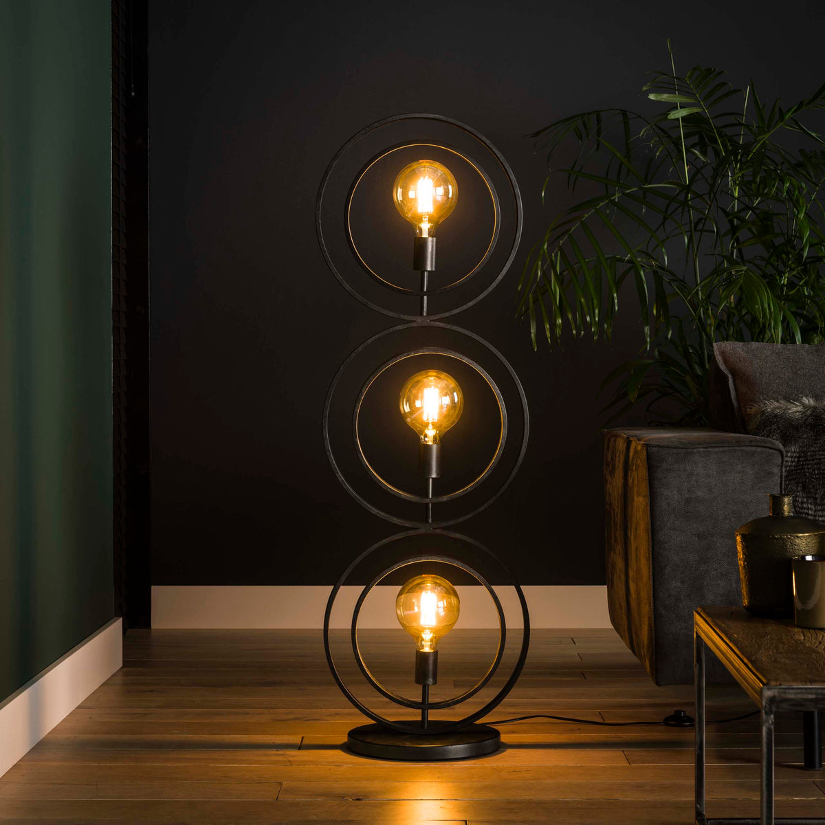 Floor lamp Turn Around anthracite - 3-light, 124 cm high