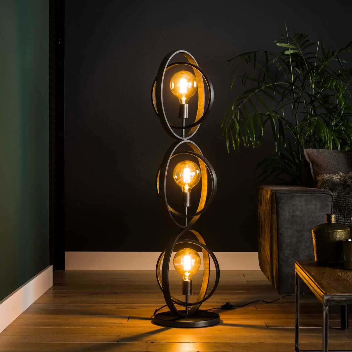 Floor lamp Turn Around anthracite - 3-light, 124 cm high
