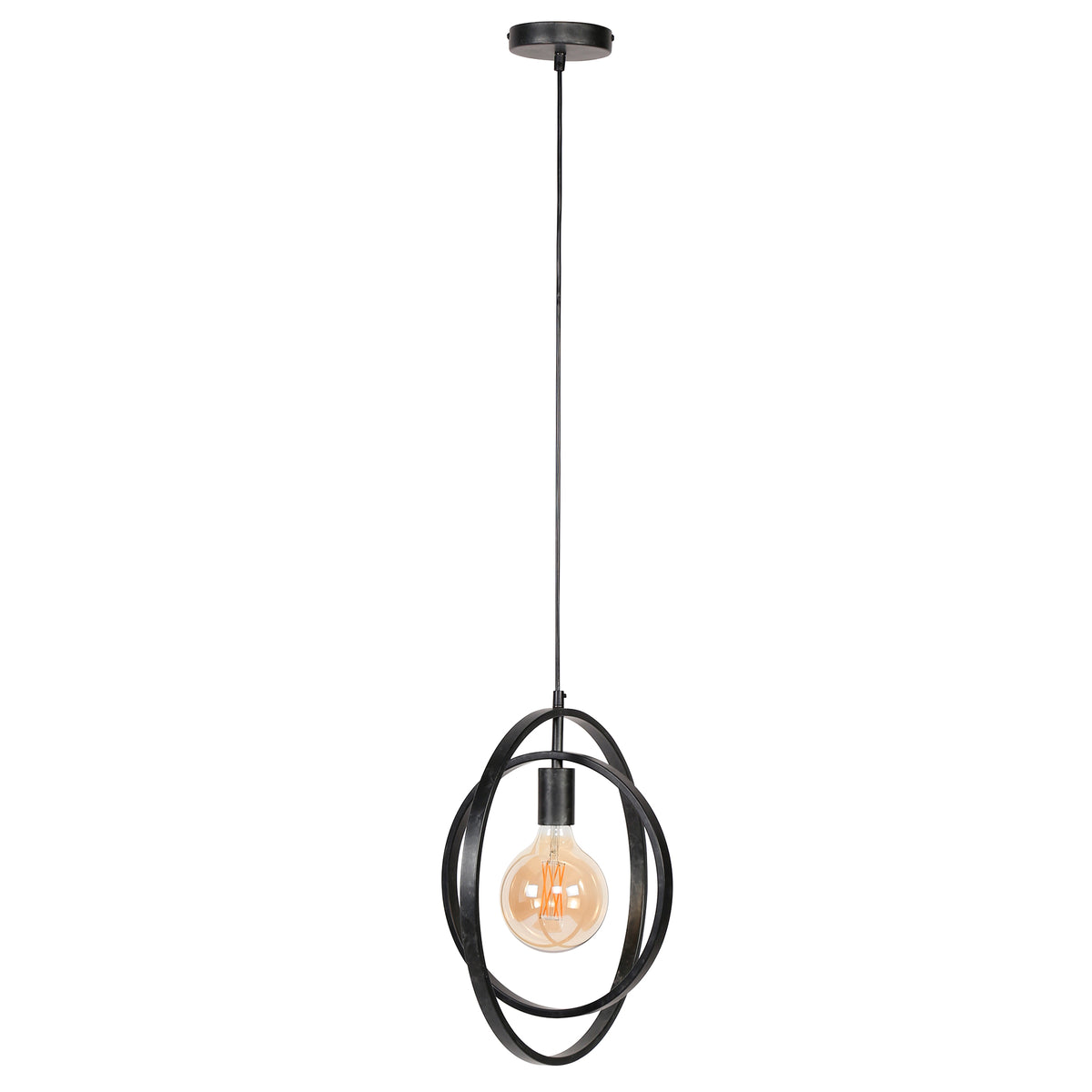 Suspension Turn Around anthracite - 1 lumière, largeur 40 cm