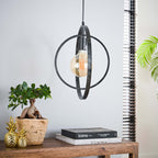 Suspension Turn Around anthracite - 1 lumière, largeur 40 cm