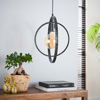 Suspension Turn Around anthracite - 1 lumière, largeur 40 cm