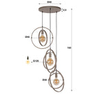 Hanglamp Turn Around getrapt beige - 3-lichts, diameter 40 cm