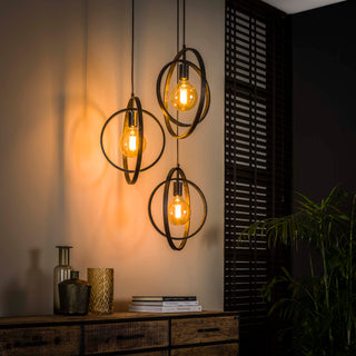Pendant lamp Turn Around tiered anthracite - 3-light, diameter 40 cm