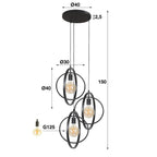 Pendant lamp Turn Around tiered anthracite - 3-light, diameter 40 cm