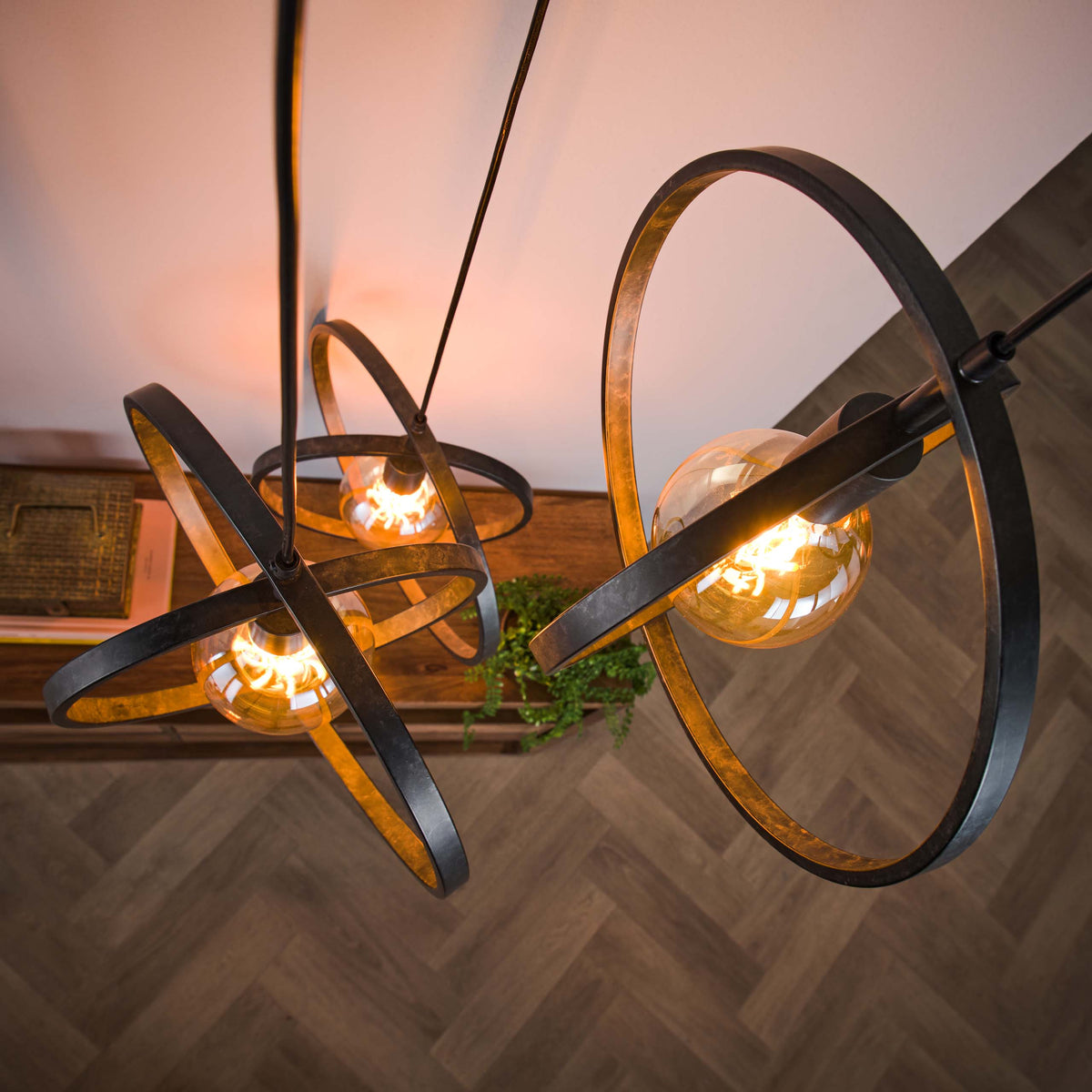 Pendant lamp Turn Around tiered anthracite - 3-light, diameter 40 cm