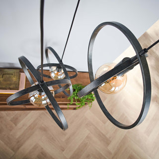 Pendant lamp Turn Around tiered anthracite - 3-light, diameter 40 cm