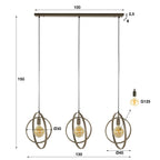 Suspension Turn Around beige - 3 lumières, largeur 130 cm
