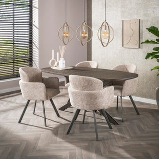 Suspension Turn Around beige - 3 lumières, largeur 130 cm