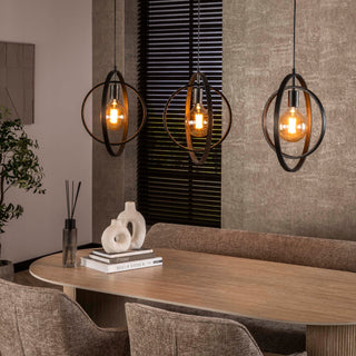 Suspension Turn Around anthracite - 3 lumières, largeur 130 cm