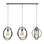 Suspension Turn Around anthracite - 3 lumières, largeur 130 cm