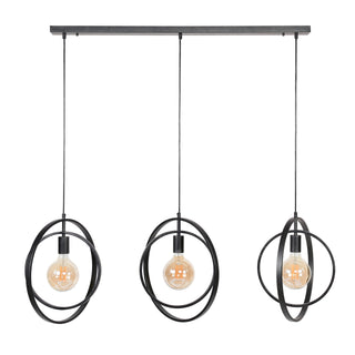 Suspension Turn Around anthracite - 3 lumières, largeur 130 cm