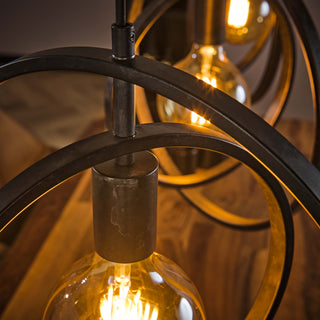 Suspension Turn Around anthracite - 3 lumières, largeur 130 cm