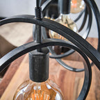 Suspension Turn Around anthracite - 3 lumières, largeur 130 cm