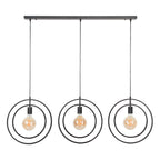 Suspension Turn Around anthracite - 3 lumières, largeur 130 cm