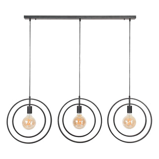 Suspension Turn Around anthracite - 3 lumières, largeur 130 cm