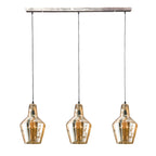 Hanglamp Glass Cone oud zilver - 3-lichts, 112 cm breed