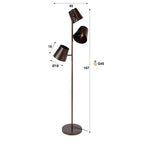 Floor lamp Kinetic urban brown - 3-light, 167 cm high