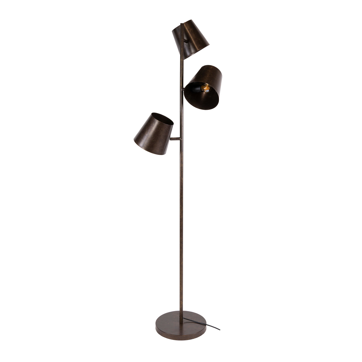 Floor lamp Kinetic urban brown - 3-light, 167 cm high