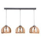 Pendant lamp Orba solid mango wood - 3-light, 120 cm wide