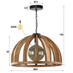 Suspension Orba manguier massif - 1 lumière, diamètre 60 cm