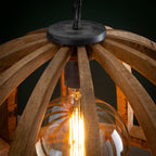 Suspension Orba manguier massif - 1 lumière, diamètre 60 cm