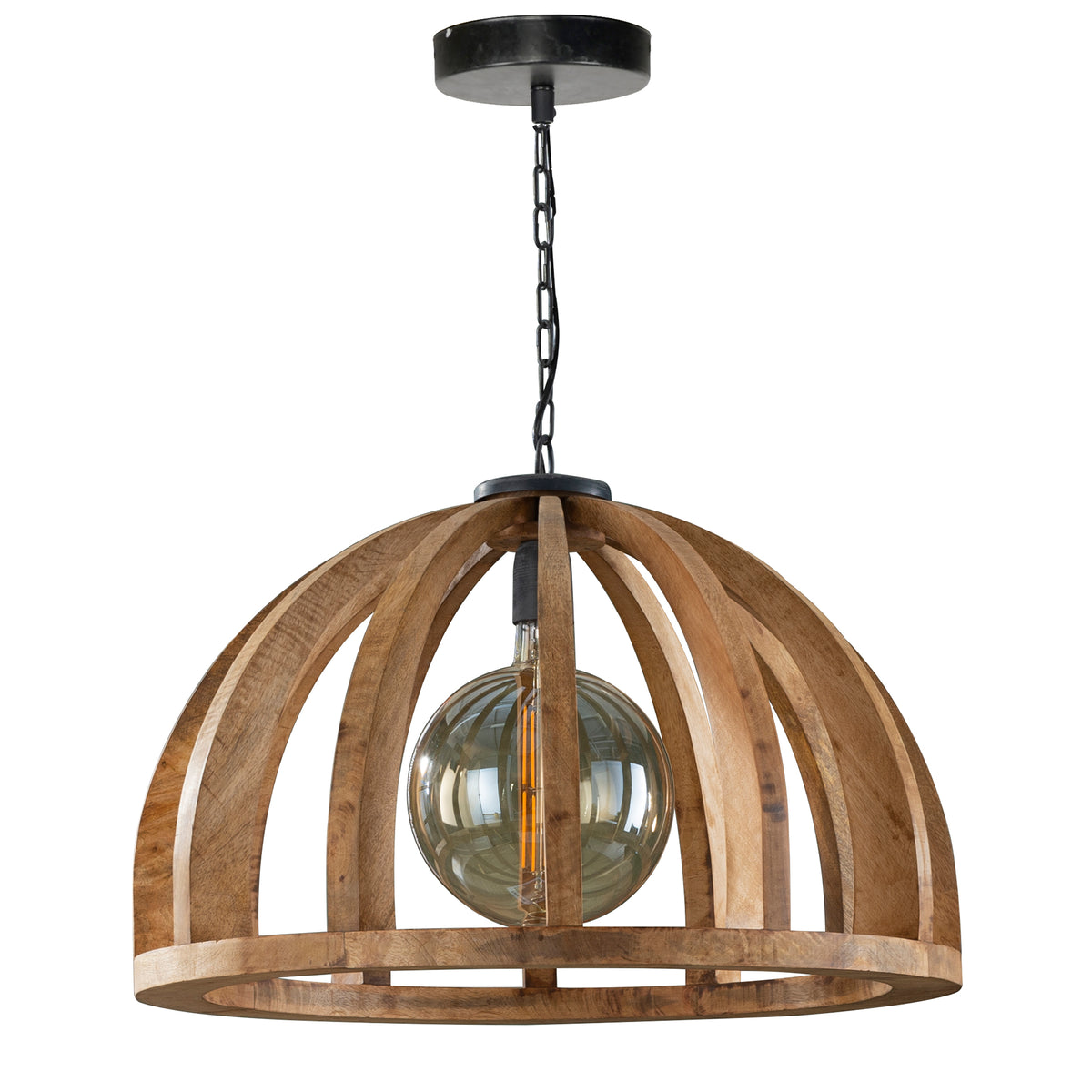 Suspension Orba manguier massif - 1 lumière, diamètre 60 cm