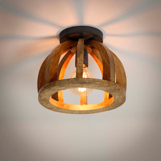 Ceiling lamp Orba solid mango wood - 1-light, diameter 30 cm
