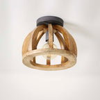 Ceiling lamp Orba solid mango wood - 1-light, diameter 30 cm
