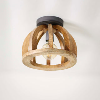 Ceiling lamp Orba solid mango wood - 1-light, diameter 30 cm