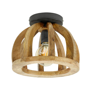 Ceiling lamp Orba solid mango wood - 1-light, diameter 30 cm