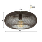 Plafondlamp Copper Twist zwart nikkel - 1-lichts, diameter 43 cm