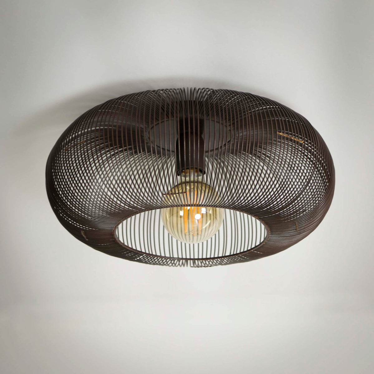 Plafondlamp Copper Twist zwart nikkel - 1-lichts, diameter 43 cm