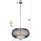 Suspension Copper Twist nickel noir - 1 lumière, diamètre 70 cm