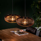 Suspension Copper Twist nickel noir - 2 lumières, largeur 102 cm