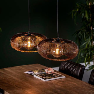 Suspension Copper Twist nickel noir - 2 lumières, largeur 102 cm