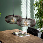 Suspension Copper Twist nickel noir - 2 lumières, largeur 102 cm