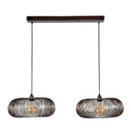Suspension Copper Twist nickel noir - 2 lumières, largeur 102 cm