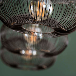 Suspension Copper Twist nickel noir - 4 lumières, largeur 170 cm