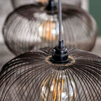 Suspension Copper Twist nickel noir - 4 lumières, largeur 170 cm