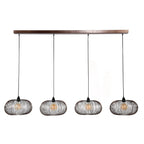 Suspension Copper Twist nickel noir - 4 lumières, largeur 170 cm