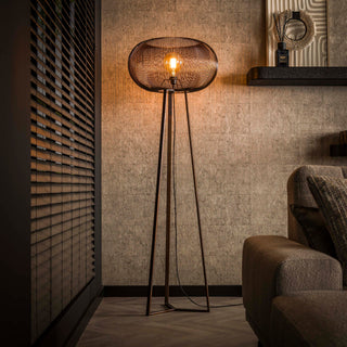 Lampadaire Copper Twist nickel noir - 1 lumière, hauteur 170 cm
