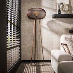 Lampadaire Copper Twist nickel noir - 1 lumière, hauteur 170 cm