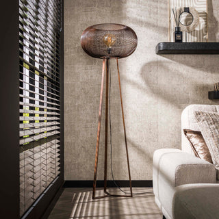 Lampadaire Copper Twist nickel noir - 1 lumière, hauteur 170 cm
