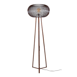 Lampadaire Copper Twist nickel noir - 1 lumière, hauteur 170 cm