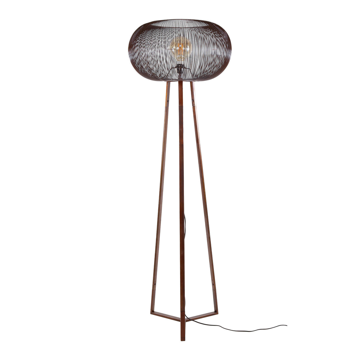 Floor lamp Copper Twist black nickel - 1-light, 170 cm high