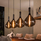 Hanglamp Smoke Drop artic zwart - 4-lichts, 164 cm breed