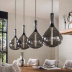 Hanglamp Smoke Drop artic zwart - 4-lichts, 164 cm breed