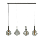Hanglamp Smoke Drop artic zwart - 4-lichts, 164 cm breed