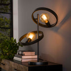 Lampe de table Hover anthracite - 2 lumières, hauteur 53 cm